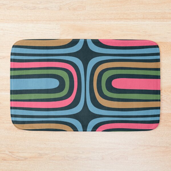 Item preview, Retro Contemporary Boho Confaab Abstract Multicolored Vertical Pattern on Navy designed and sold by kierkegaard.