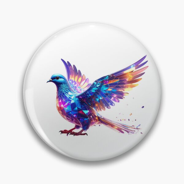Item preview, "Luminous Crystal Dove Art Print | Vibrant Glass Pigeon with Glowing Light | Unique Fantasy Bird Wall Art" designed and sold by GloriousArtSKD.