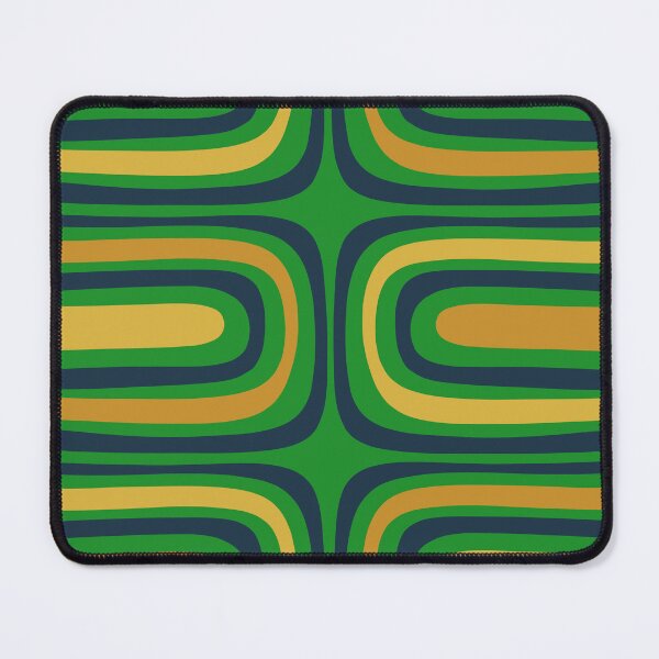 Item preview, Midcentury Modern Confaab Abstract Vertical Pattern Green Mustard Navy Blue designed and sold by kierkegaard.