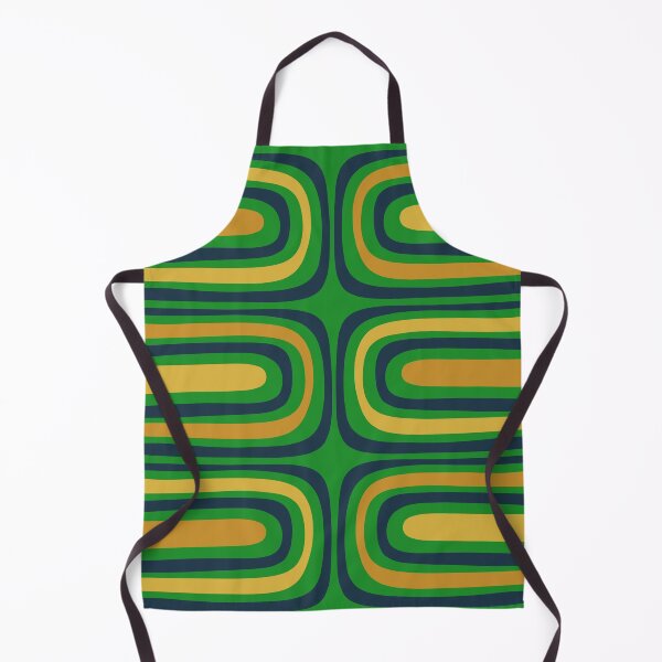 Item preview, Midcentury Modern Confaab Abstract Vertical Pattern Green Mustard Navy Blue designed and sold by kierkegaard.