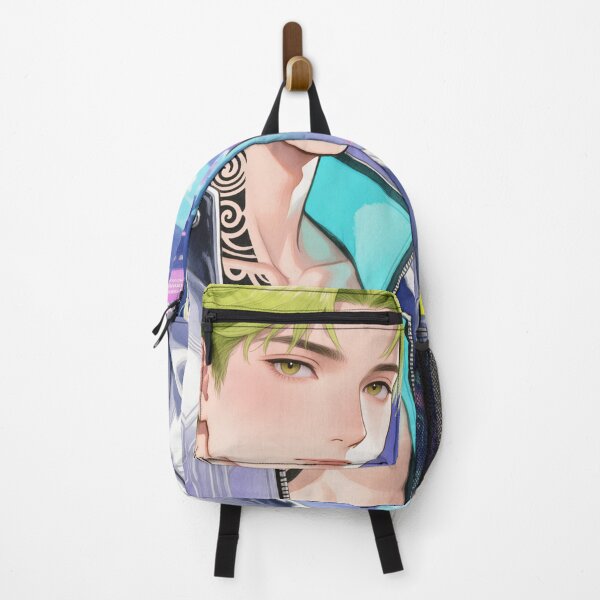Item preview, Cyberpunk Watercolor Boy – Green Hair Futuristic Character designed and sold by ArtiQreate.