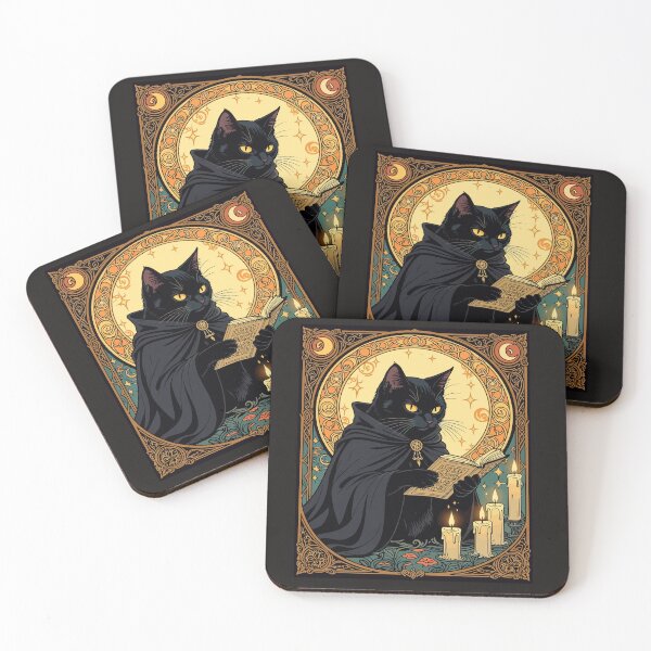Item preview, Halloween Black Cat Reading A Book designed and sold by taiche.