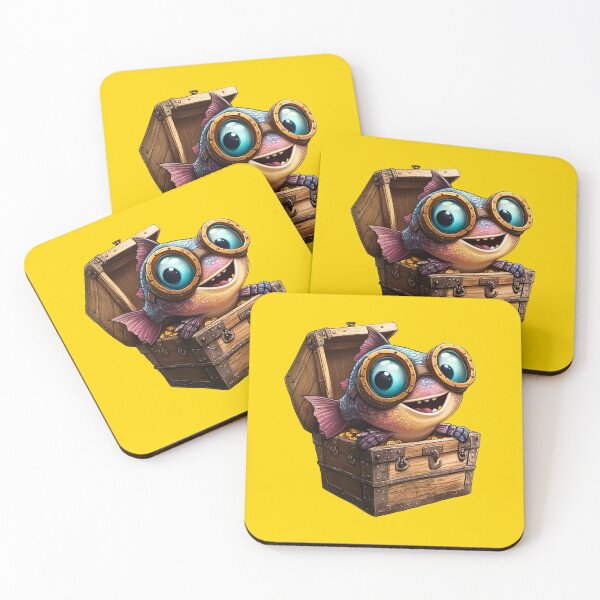 Item preview, ?‍♂️ Title: "Treasure Trunkle: The Goggles Goldfish" designed and sold by MYTHIC PEEL STICKERS.