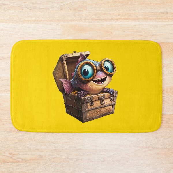 Item preview, ?‍♂️ Title: "Treasure Trunkle: The Goggles Goldfish" designed and sold by MYTHIC PEEL STICKERS.