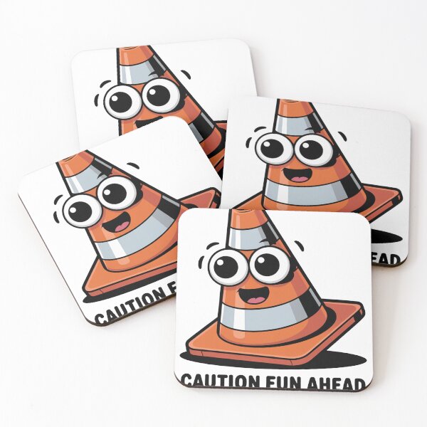 Item preview, Cartoon Traffic Cone Caution Fun Ahead designed and sold by MonkiFlipp.
