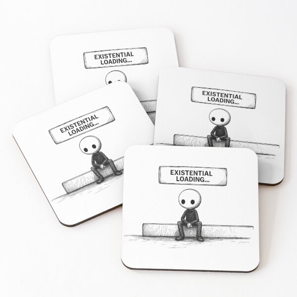 Item preview, Existential Loading Dark Cartoon | Funny Mental Health and Overthinking Art designed and sold by Chroma Myst.