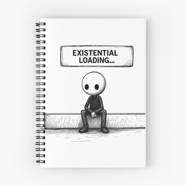 Item preview, Existential Loading Dark Cartoon | Funny Mental Health and Overthinking Art designed and sold by Chroma Myst.