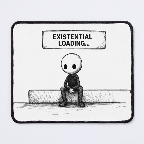 Item preview, Existential Loading Dark Cartoon | Funny Mental Health and Overthinking Art designed and sold by Chroma Myst.