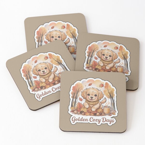 Item preview, Golden Cozy Days | Cute Fall Dog Autumn Sticker designed and sold by Nuist25.