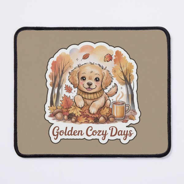 Item preview, Golden Cozy Days | Cute Fall Dog Autumn Sticker designed and sold by Nuist25.