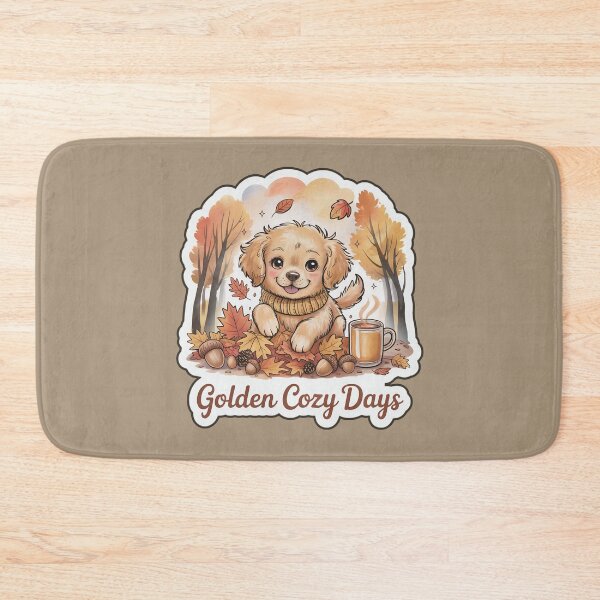 Item preview, Golden Cozy Days | Cute Fall Dog Autumn Sticker designed and sold by Nuist25.