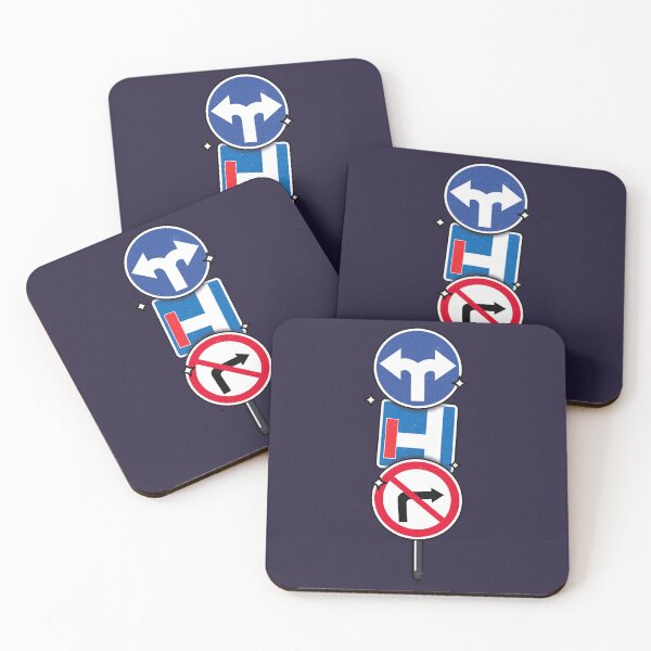 Item preview, Cartoon Street Sign Chaos – Funny and Conflicting Road designed and sold by MonkiFlipp.