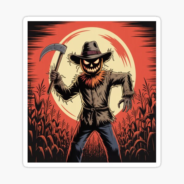 Item preview, Evil Scarecrow Halloween Horror Design with Full Moon and Cornfield designed and sold by DesignFromHan.