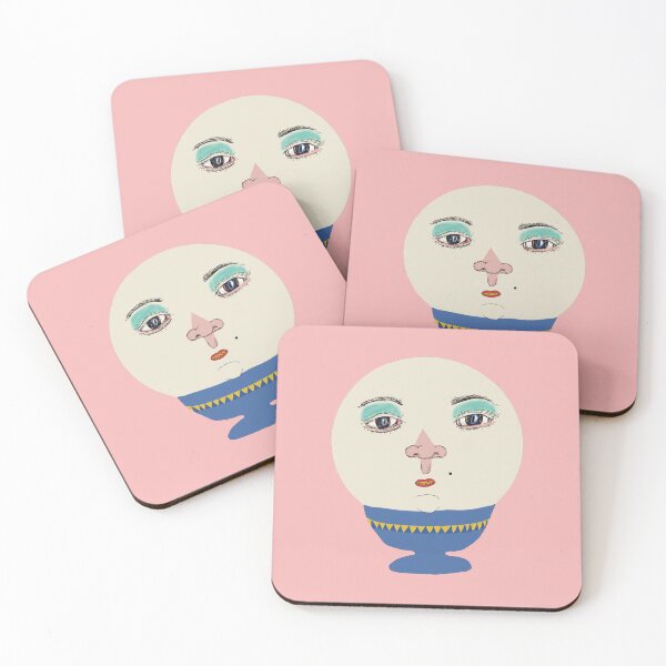 Item preview, Egg face - Lady with blue eyeshadow designed and sold by Micki Moxie.