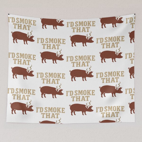 Item preview, I'd Smoke That - Funny pig BBQ Grill designed and sold by LuxeGraphix.