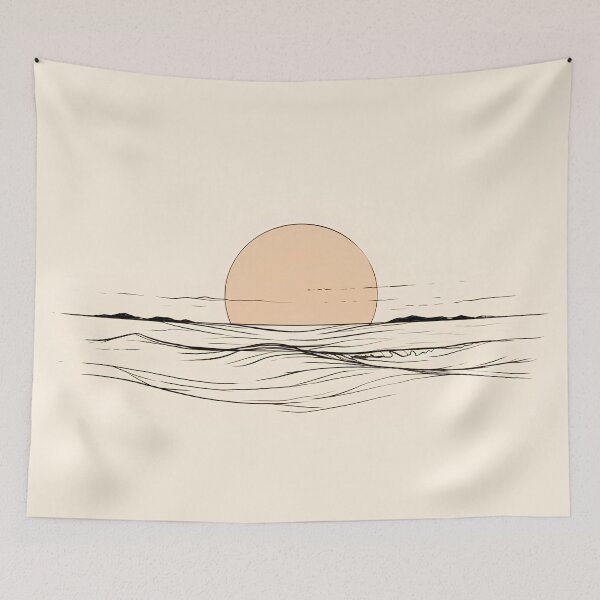 Item preview, Minimalist Line Art Sunrise designed and sold by Windy-market.