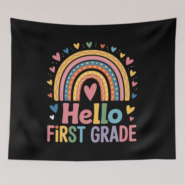 Item preview, First Grade Rainbow Team Hello 1st Grade Rocks Squad Teacher designed and sold by Sunset4Bones.