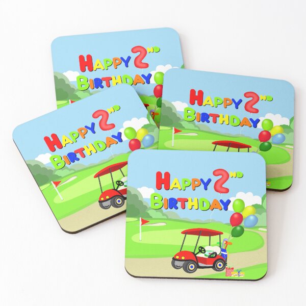 Item preview, Happy 2nd Birthday Red Golf Cart Kids designed and sold by daphsam.