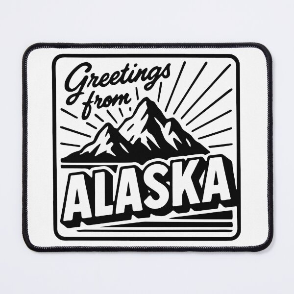 Item preview, Greetings from Alaska – Retro Mountain Postcard Design designed and sold by Kathryn Creates.