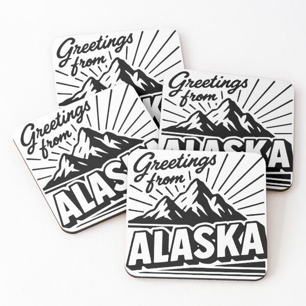 Item preview, Greetings from Alaska – Retro Mountain Postcard Design designed and sold by Kathryn Creates.