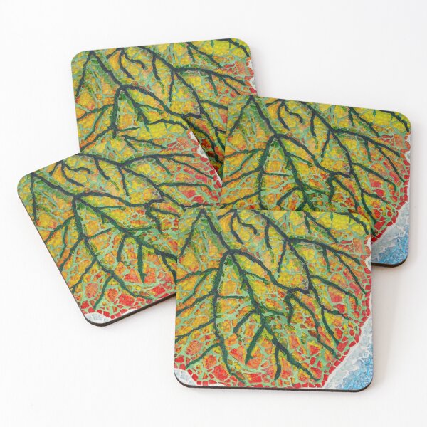 Item preview, The Fall Elegance of Maple Leaves in Tempered Glass Mosaic designed and sold by Claudia Lucia Art - Design.