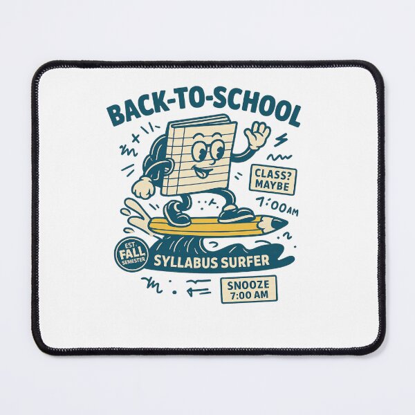 Item preview, Syllabus Surfer — Back‑to‑School Tee • Class? Maybe • Snooze 7:00 AM (Retro Notebook on Pencil) designed and sold by BeetleDots.
