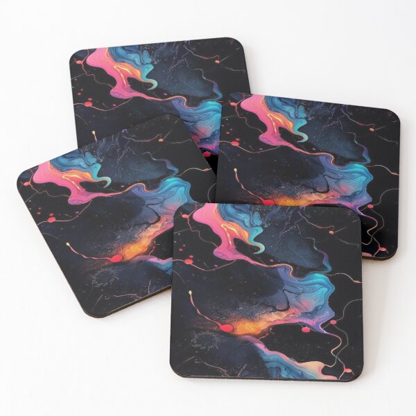 Item preview, vibrant colors in dark space colorful artwork designed and sold by NivyasArtistry.