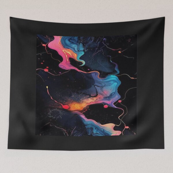 Item preview, vibrant colors in dark space colorful artwork designed and sold by NivyasArtistry.