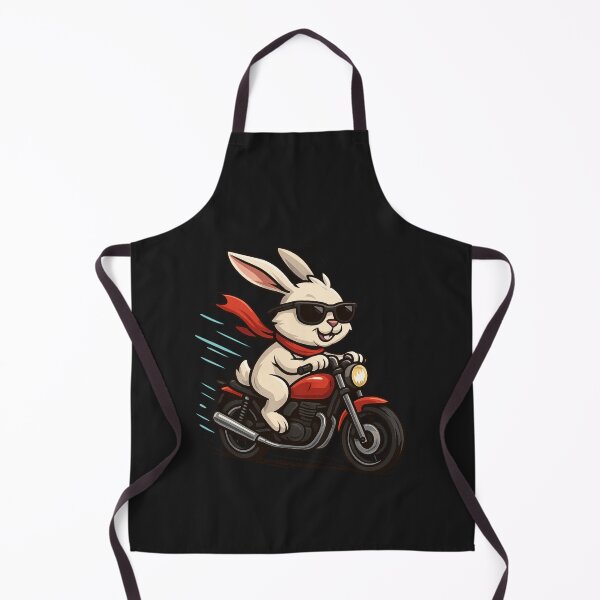 Item preview, Vroom the Bunny Biker – Cool Cartoon Rabbit on Red Motorbike designed and sold by ColorSplash123.