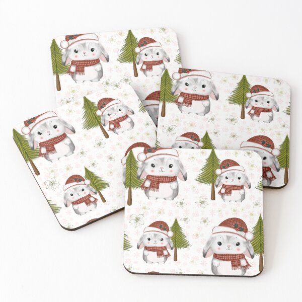 Item preview, Christmas Bunny in Scarf — Cute Holiday Winter Pattern designed and sold by neenu-bhasin11.