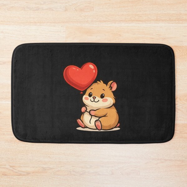 Item preview, Heartie the Hamster – Cute Blushing Hamster with Heart Balloon designed and sold by ColorSplash123.