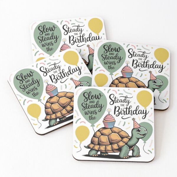 Item preview, Slow and Steady Wins the Birthday – Tortoise Party Art designed and sold by WGBTee.