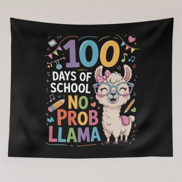 Item preview, 100 day of school 100th No Probllama Llama designed and sold by WalshDrawnLaugh.