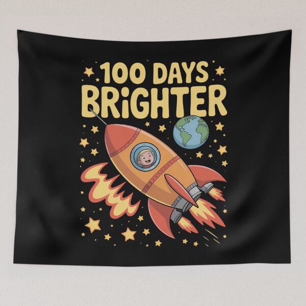Item preview, 100 Days Brighter 100th Day of School Astronaut Space designed and sold by WalshDrawnLaugh.
