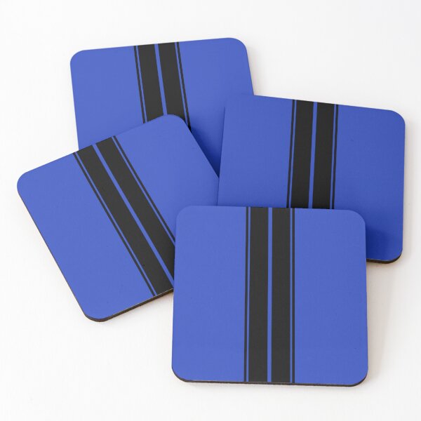 Item preview, Dual Racing Stripes 2 Outer Pinstripes (Black - Blue) designed and sold by Racing Stripes Only.