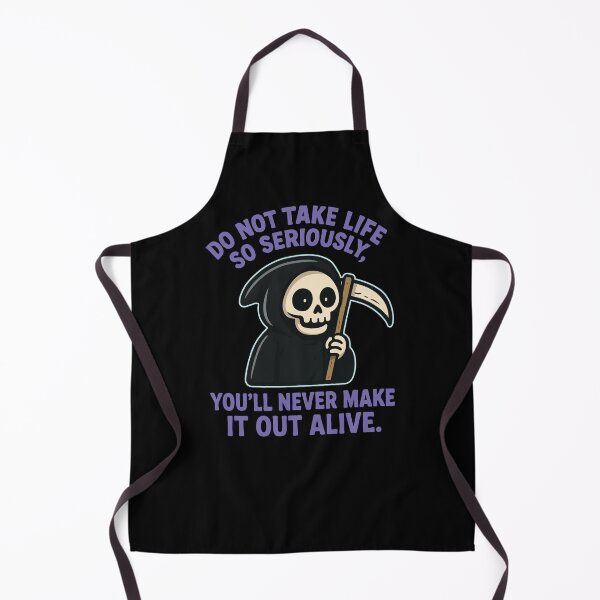 Item preview, Cheerful Grim Reaper Illustration with Humorous Text Message in Cartoon Style designed and sold by portokalis.