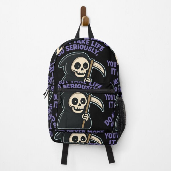 Item preview, Cheerful Grim Reaper Illustration with Humorous Text Message in Cartoon Style designed and sold by portokalis.