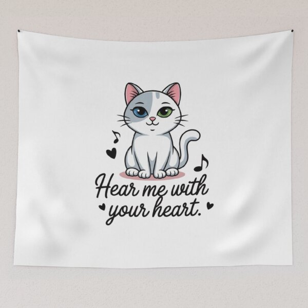 Item preview, Hear Me With Your Heart – Deaf Cat Inspiring Pet Design designed and sold by WGBTee.