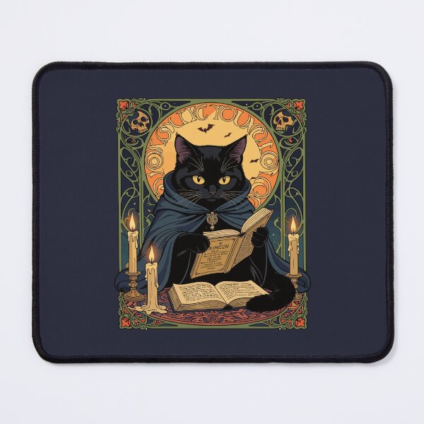 Item preview, Black Cat Reading A Book Of Solstice Spells designed and sold by taiche.