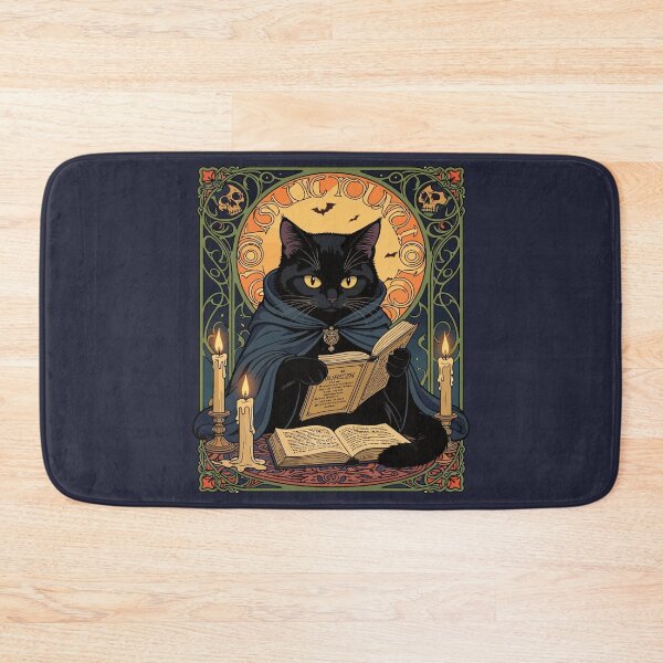 Item preview, Black Cat Reading A Book Of Solstice Spells designed and sold by taiche.