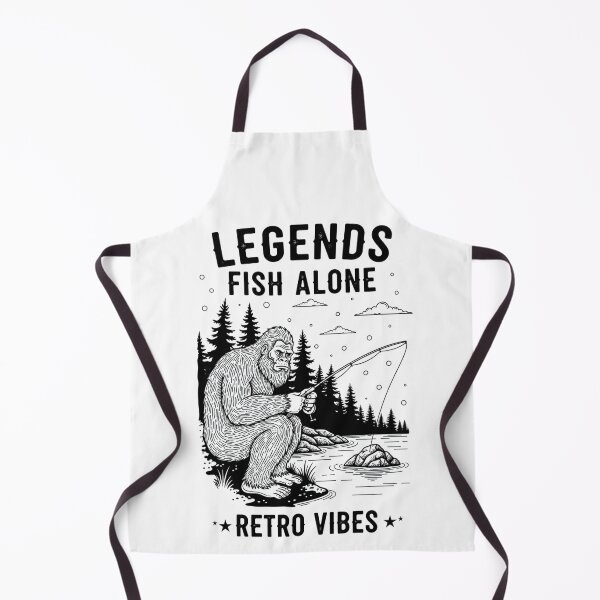 Item preview, Funny retro Sasquatch River Fishing Legends Fish Alone Vintage Style designed and sold by MotivaChic.