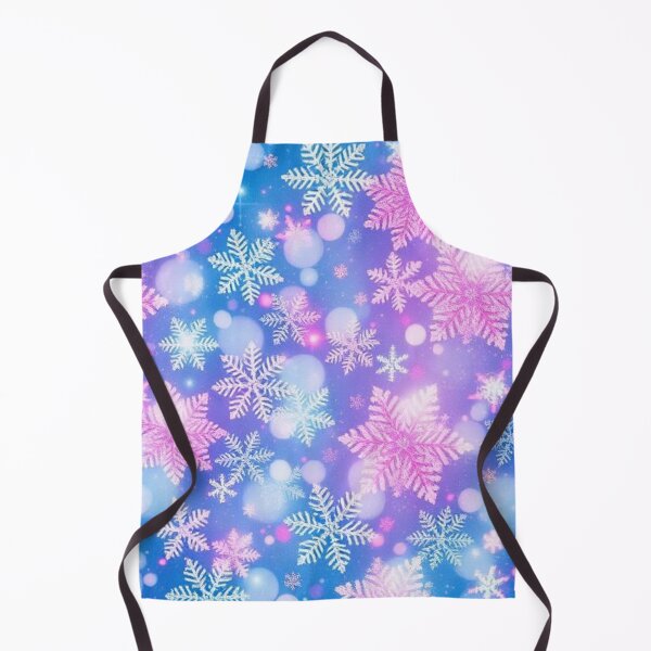 Item preview, Polka Dots Pastel Watercolor Snowflakes Print - Festive Home Decor - Pink Blue designed and sold by VonsKraftCorner.