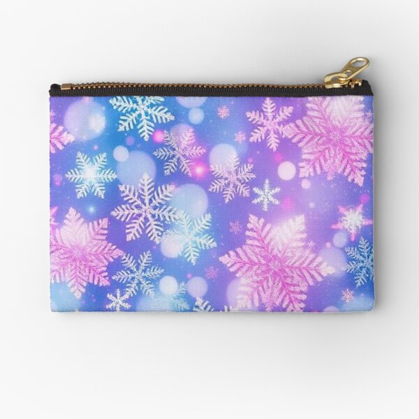 Item preview, Polka Dots Pastel Watercolor Snowflakes Print - Festive Home Decor - Pink Blue designed and sold by VonsKraftCorner.