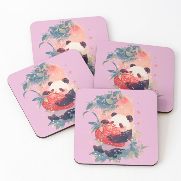 Item preview, Panda eating strawberry designed and sold by WoollenLlama.