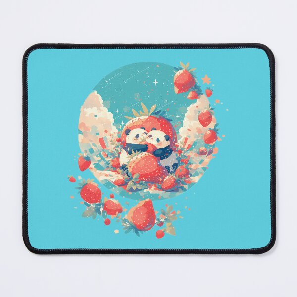 Item preview, Pandas eating strawberries designed and sold by WoollenLlama.
