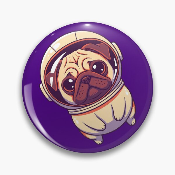 Item preview, Kawaii Astronaut Pug - Space Explorer Dog (Tilted) designed and sold by Galtero.