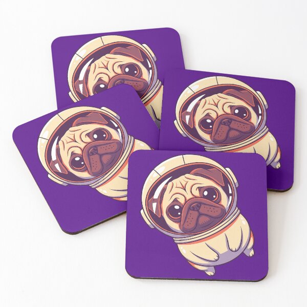 Item preview, Kawaii Astronaut Pug - Space Explorer Dog (Tilted) designed and sold by Galtero.