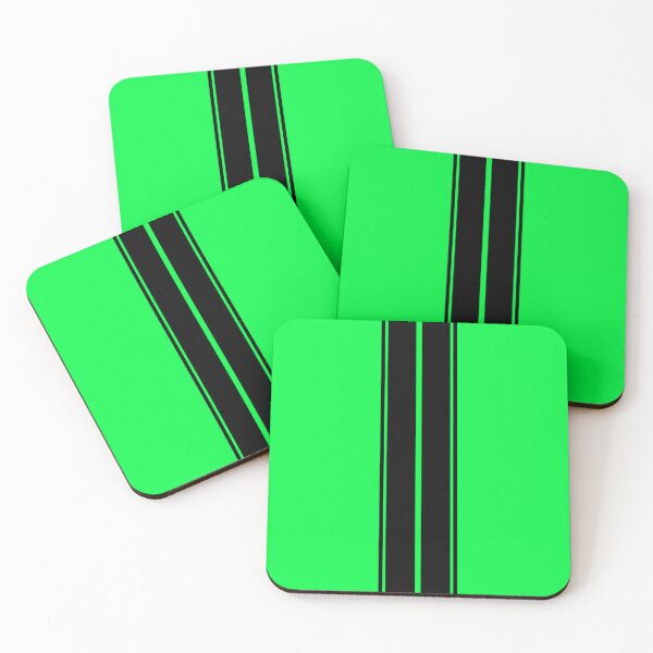 Item preview, Dual Racing Stripes 2 Outer Pinstripes (Black - Neon Green) designed and sold by Racing Stripes Only.