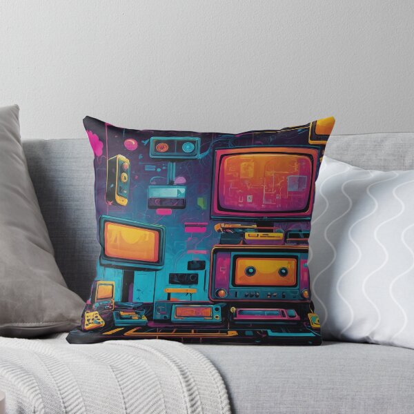 Item preview, Neon pop art of vintage TVs and radios designed and sold by Flux print.