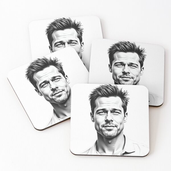Item preview,  Black and white art, fantastic Brad Pitt portrait, home decor. designed and sold by nicnacc.
